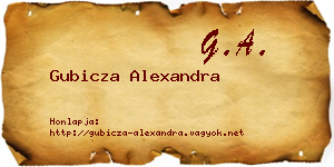 Gubicza Alexandra névjegykártya